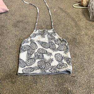 Reversible halter crop top